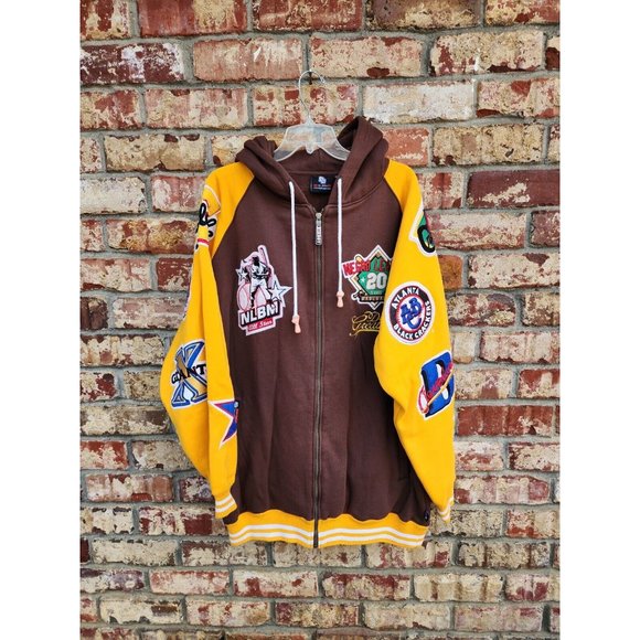 VTG NLBM all stars big boy negro leagues mens XL Museum patch hoodie brown EUC - Picture 2 of 16